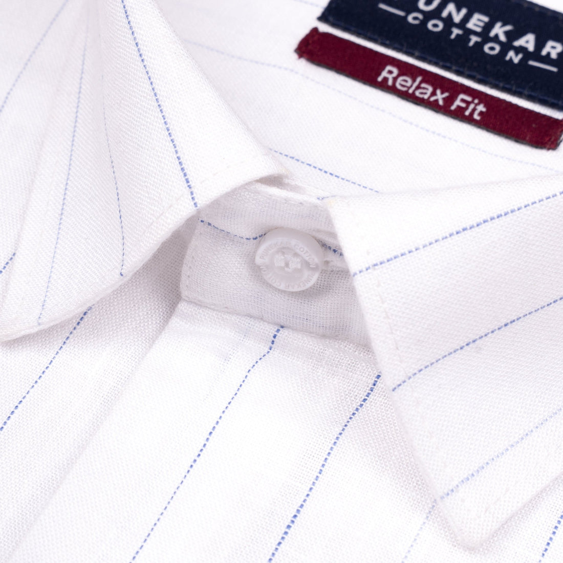 Blue White Colour Cotton Linen Lining Shirt For Men - Punekar Cotton