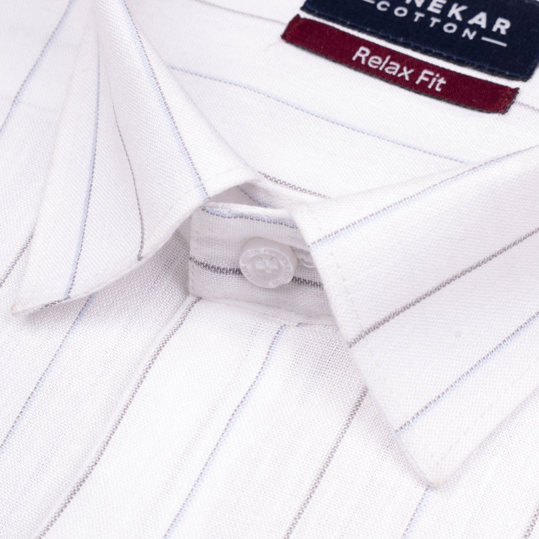 Grey White Colour Cotton Linen Lining Shirt For Men - Punekar Cotton