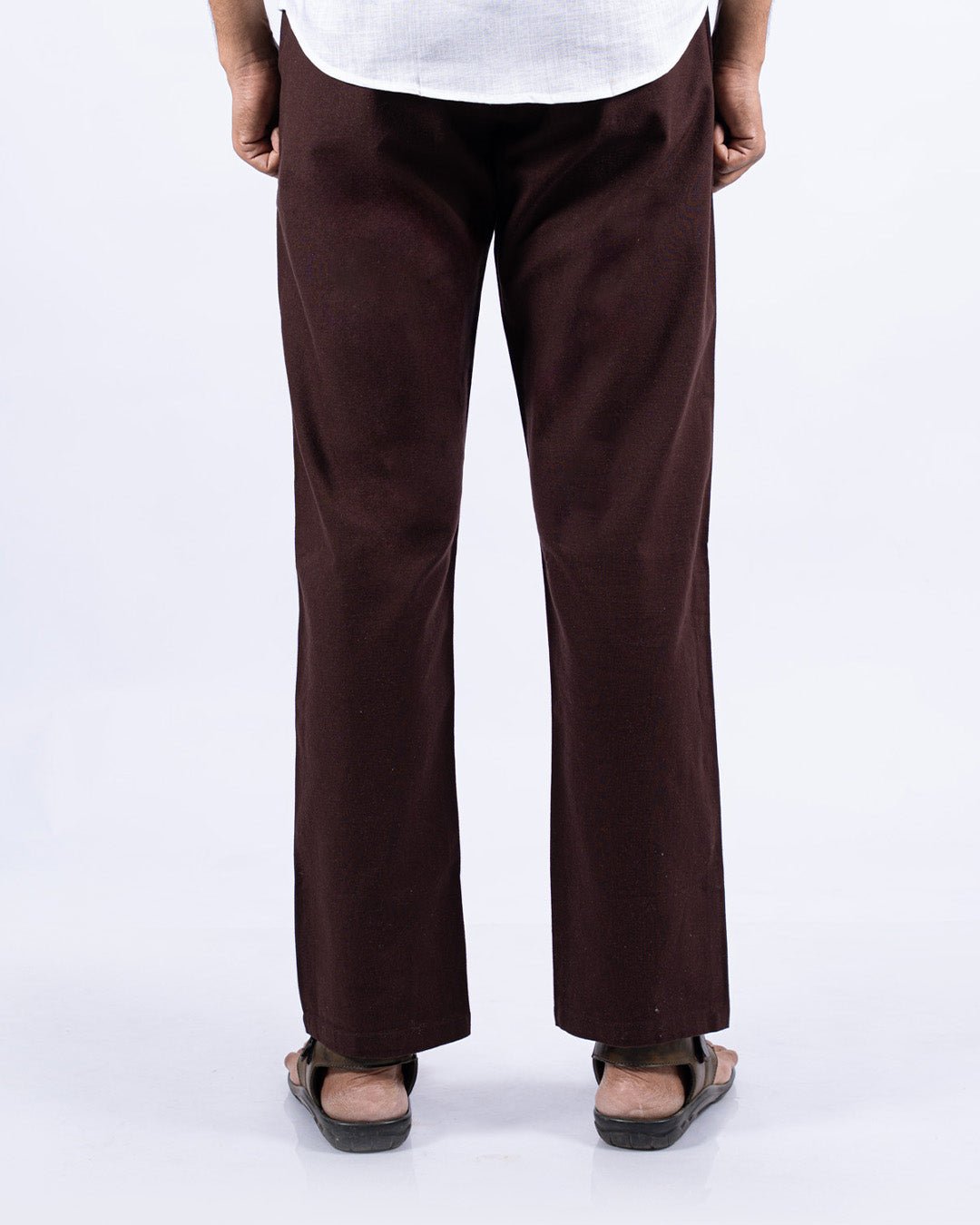 Maroon Everyday Cotton Linen Straight-Fit Pants for Men - Punekar Cotton