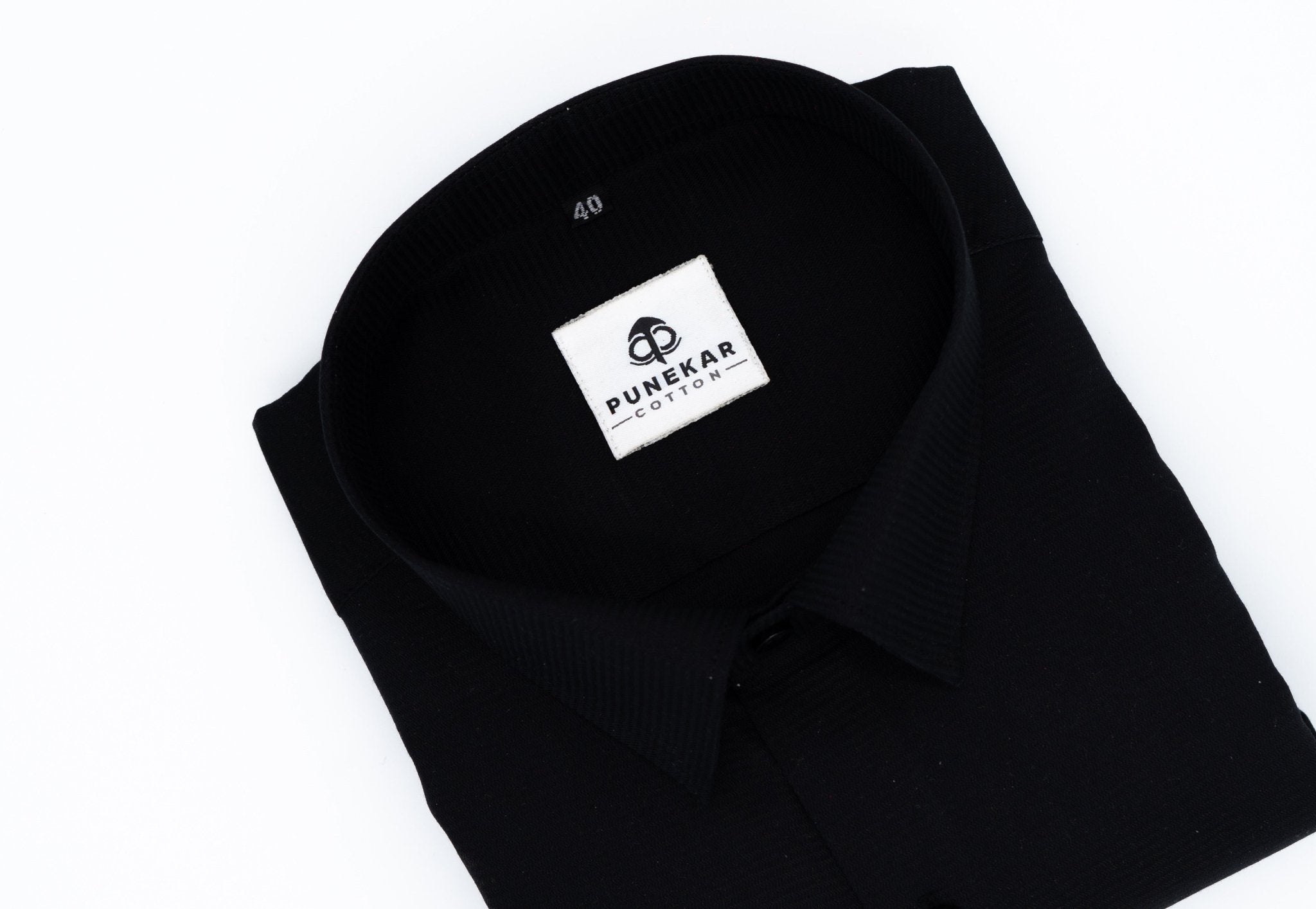 Black Color Twitter Lining Blende Cotton Shirts For Men - Punekar Cotton