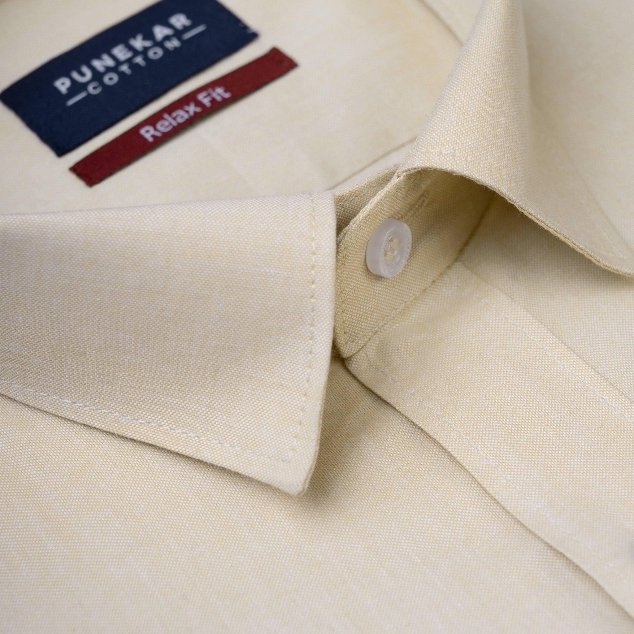 Beige Colour Signature Classic Oxford Shirt For Men - Punekar Cotton