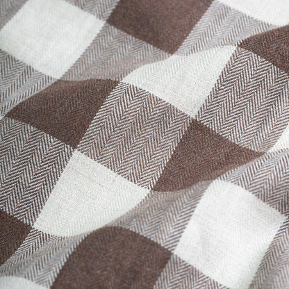 Brown Heritage Herringbone Checks Cotton Shirt for Men