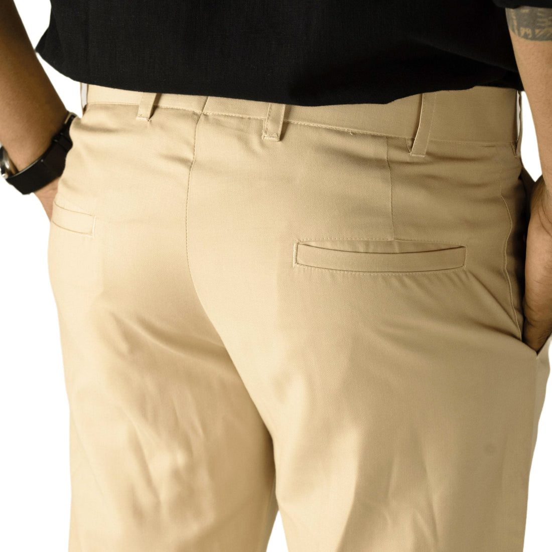 Cream Color blend cotton pant for men - Punekar Cotton