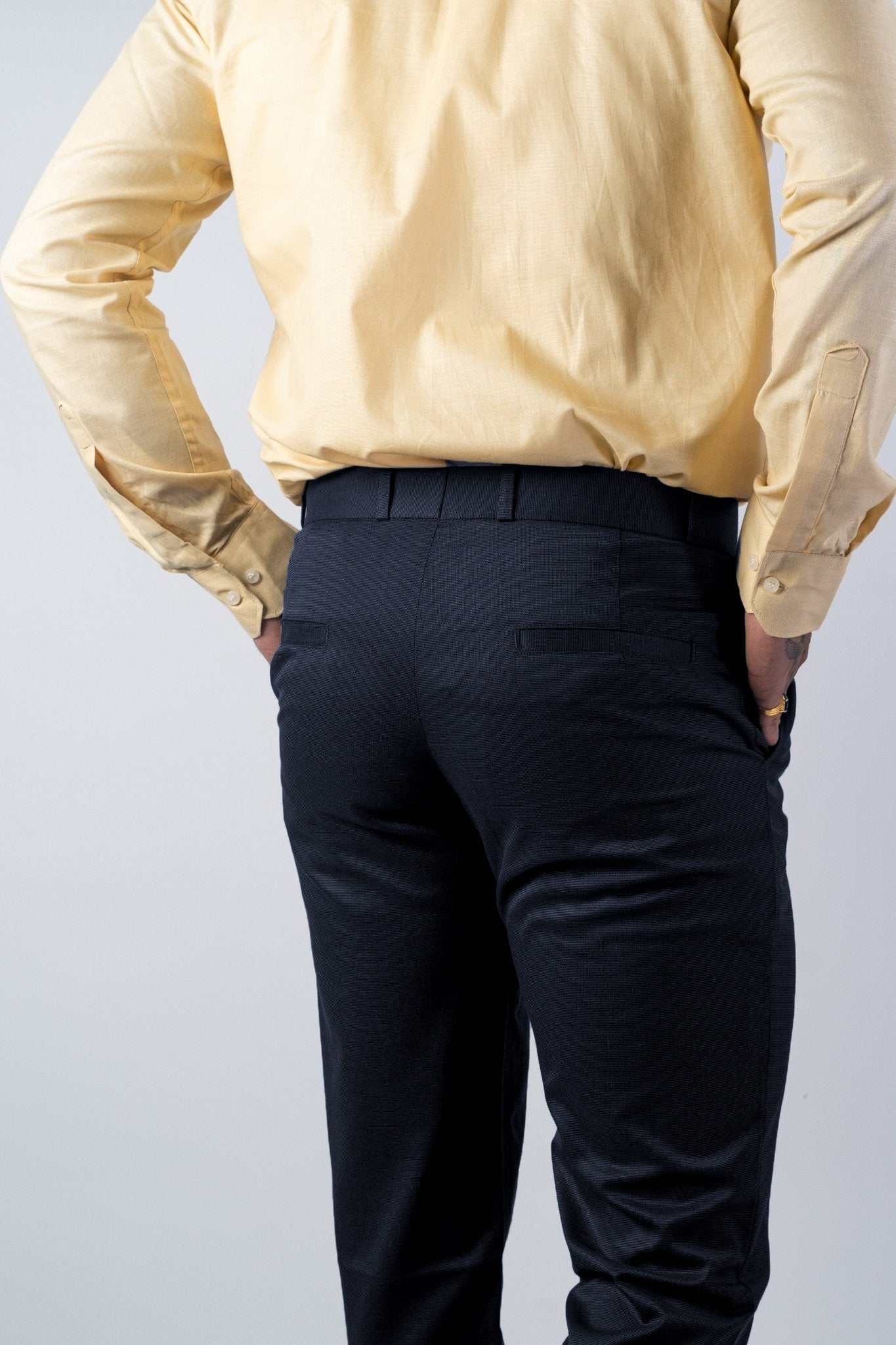 Dark Navy Blue Color Blend Cotton Pant for men - Punekar Cotton