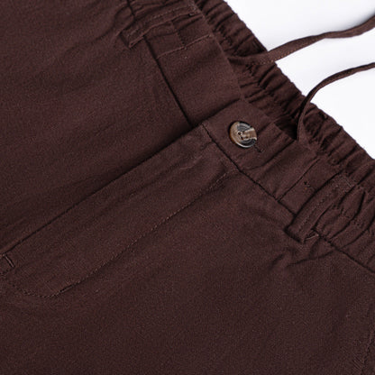 Maroon Everyday Cotton Linen Straight-Fit Pants for Men - Punekar Cotton