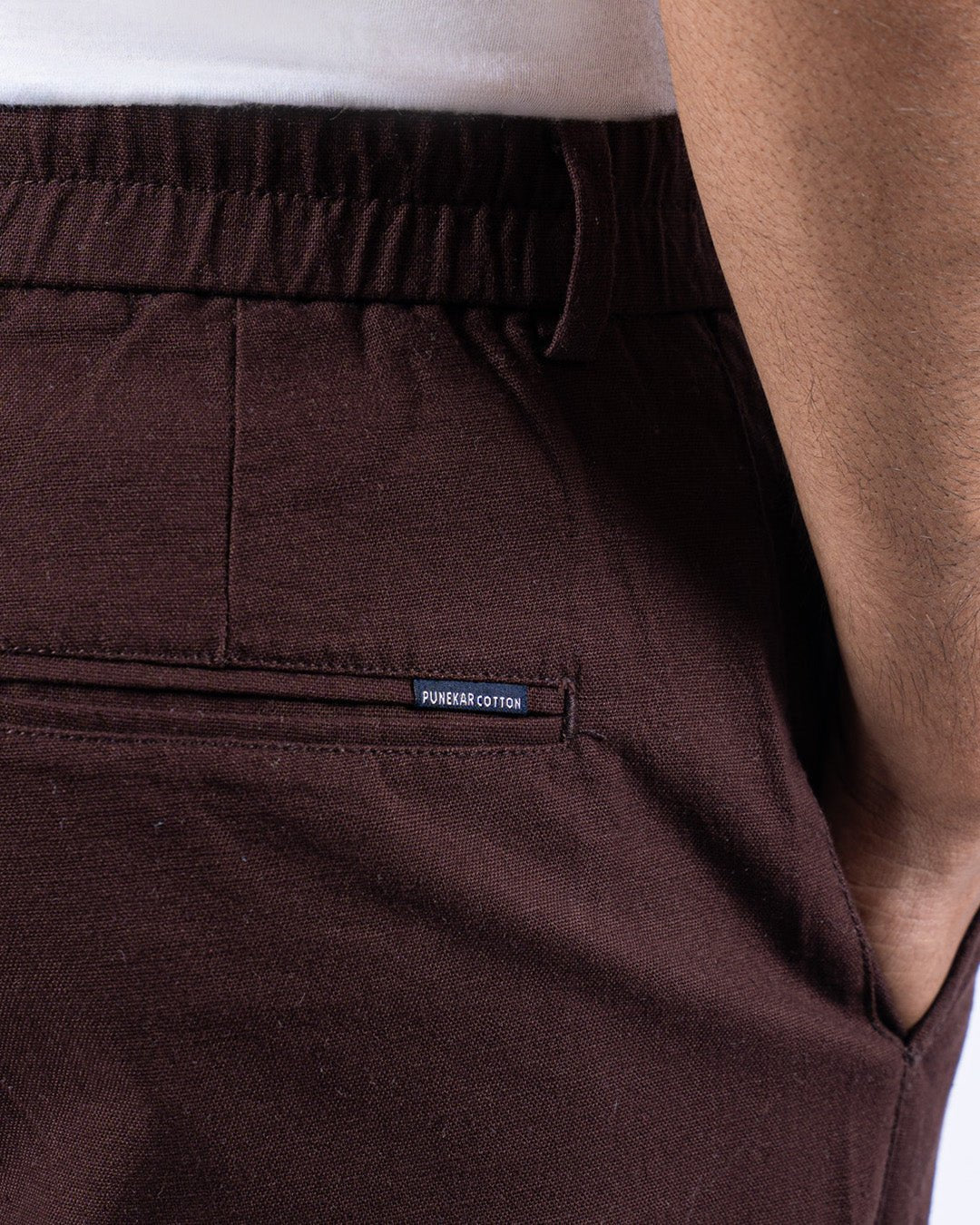 Maroon Everyday Cotton Linen Straight-Fit Pants for Men - Punekar Cotton