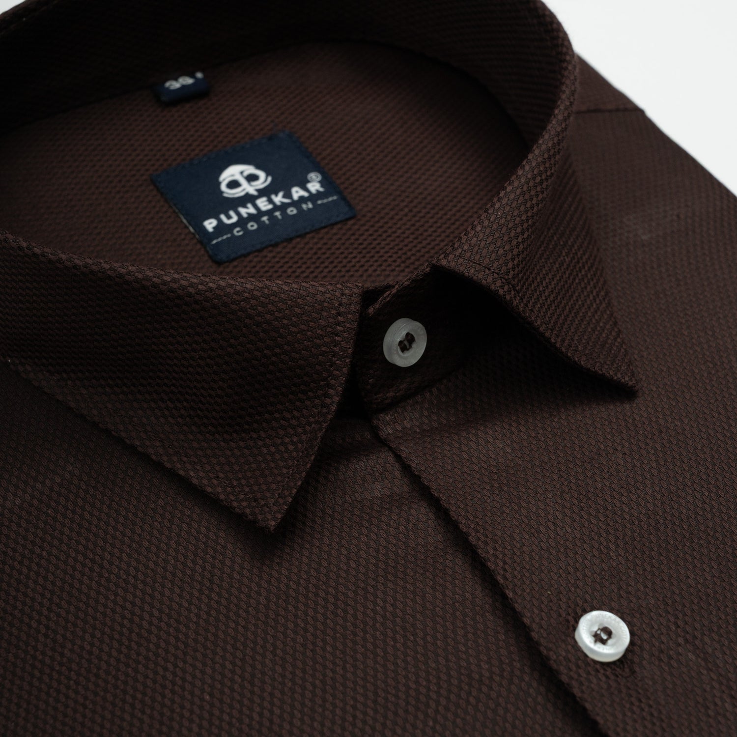 Espresso Brown Softweave Cotton Tencel Textured Shirt For Men