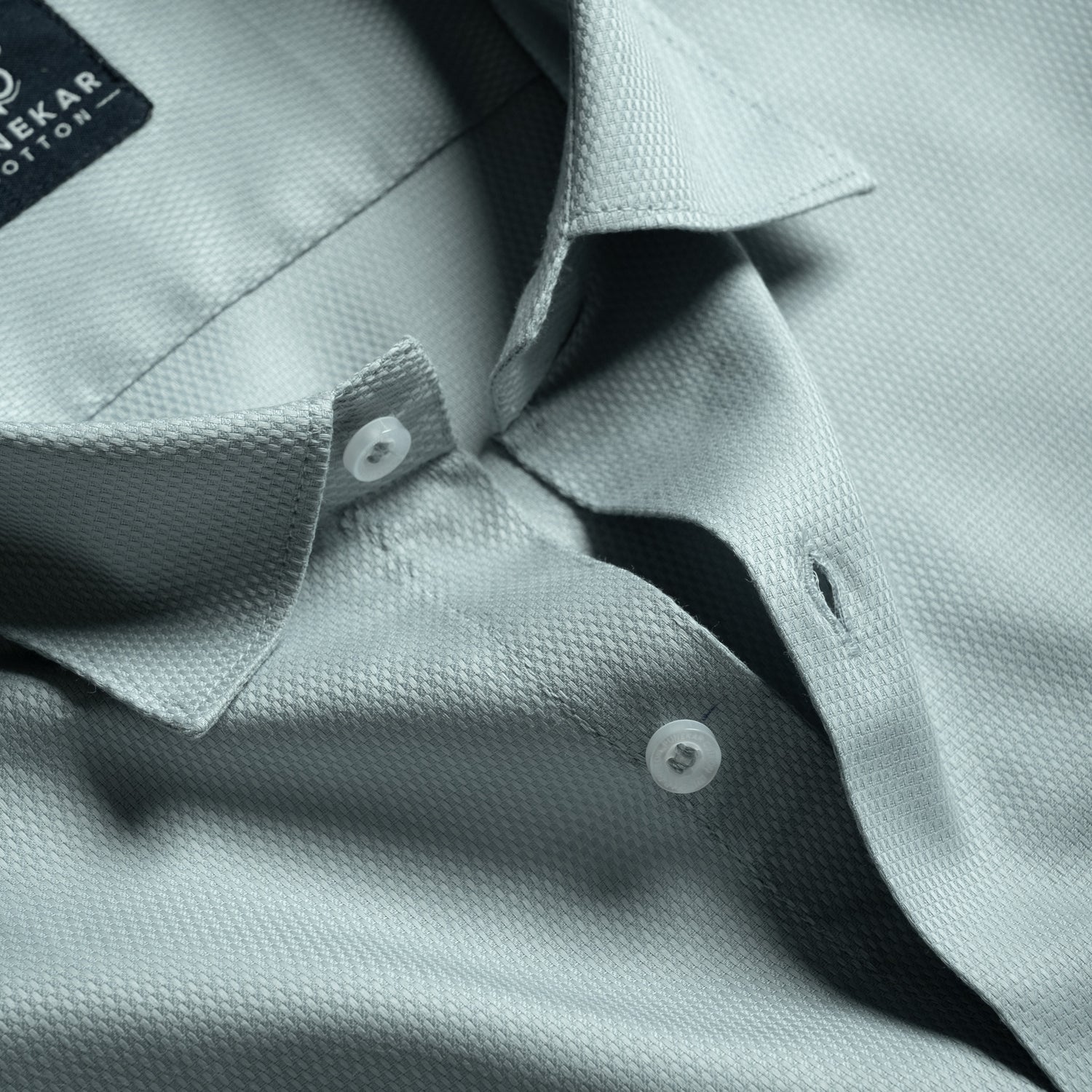 Ice Mint Softweave Cotton Tencel Textured Shirt For Men