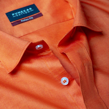 Orange Colour Signature Classic Oxford Shirt For Men
