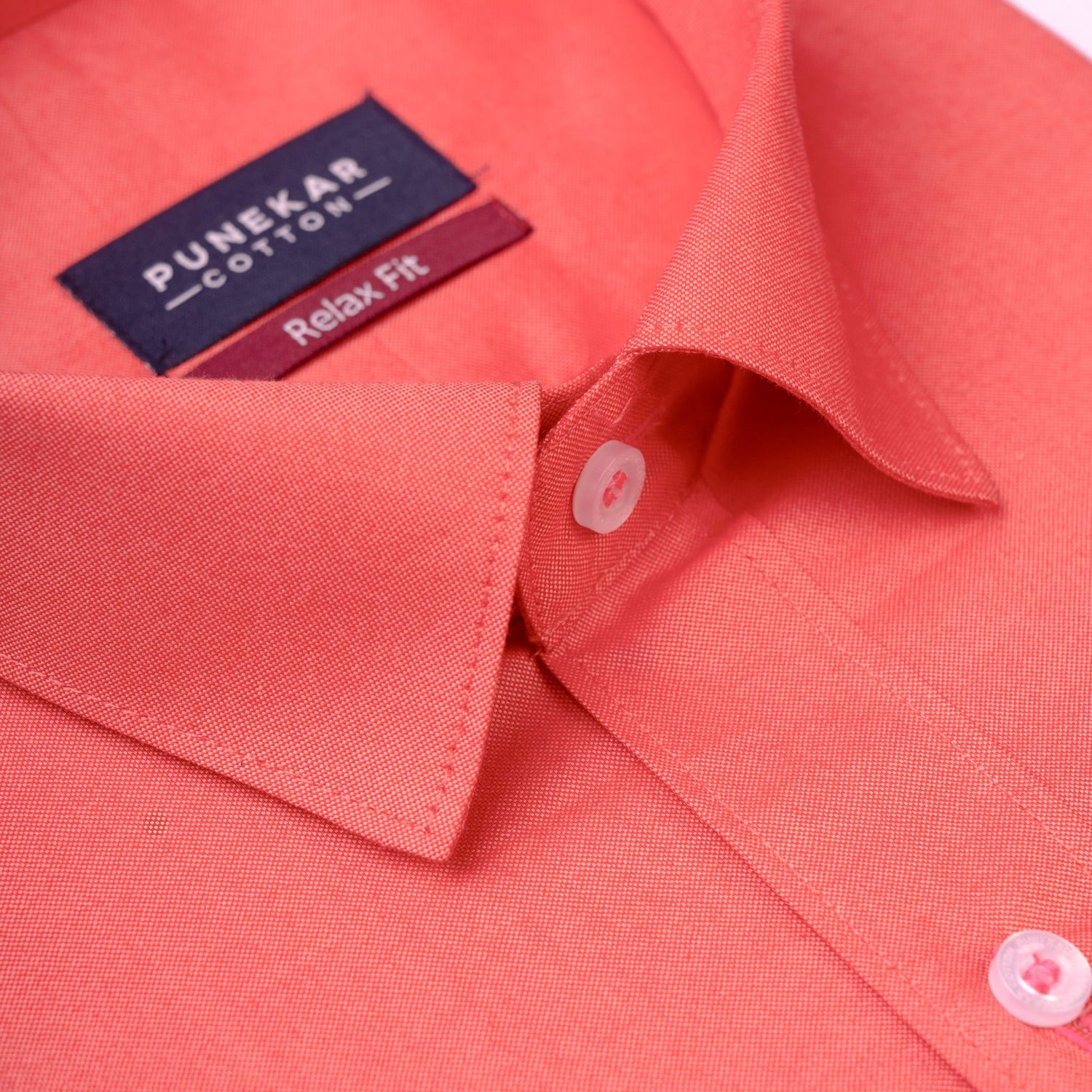 Red Colour Signature Classic Oxford Shirt For Men - Punekar Cotton