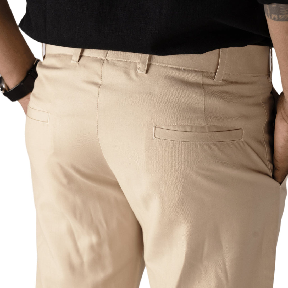 Beige color blend cotton pant for men - Punekar Cotton