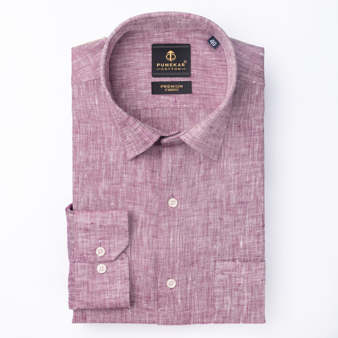 Light Purple Color Prime Linen Shirt For Men - Punekar Cotton