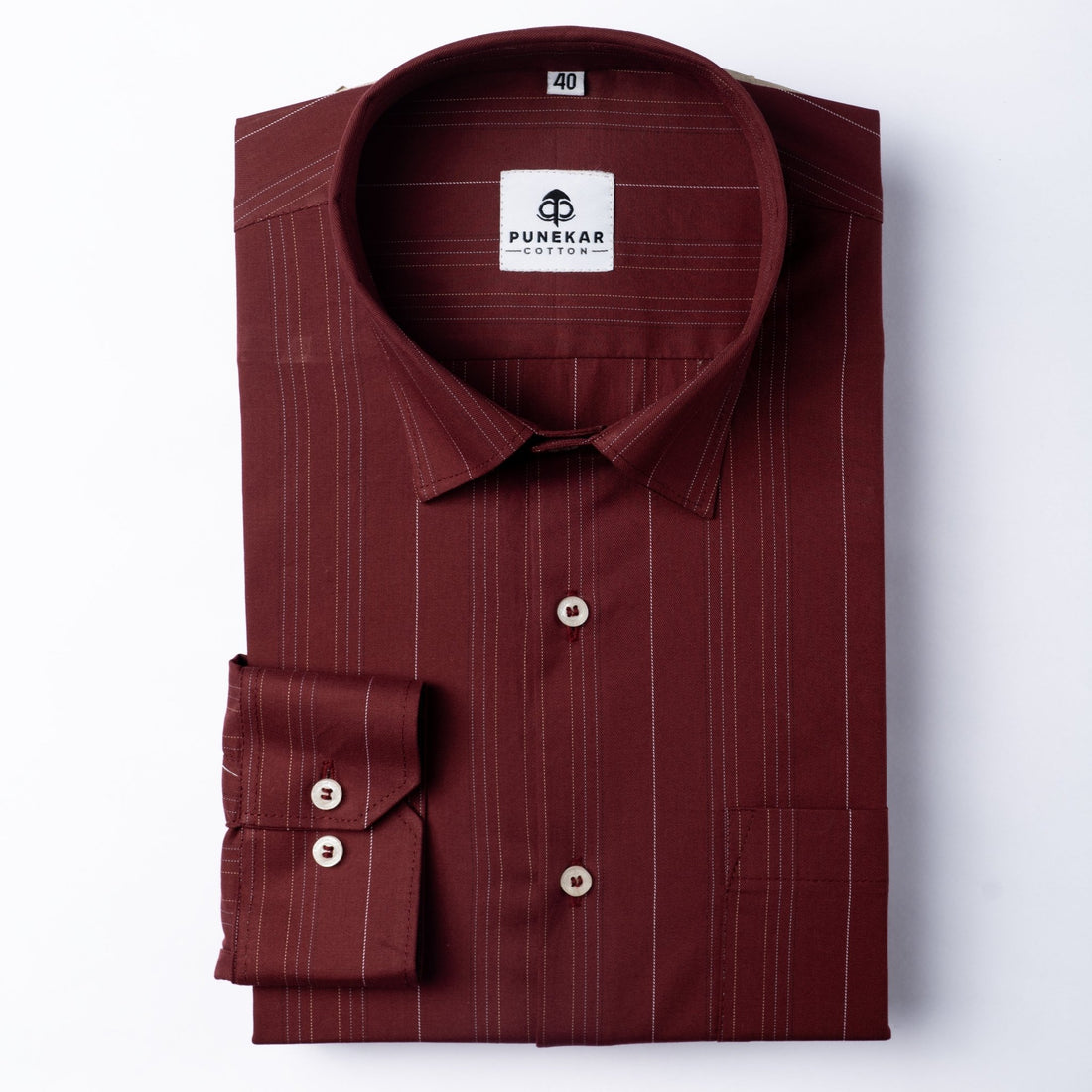 Maroon Color Prime Cotton Lining Shirt For Men - Punekar Cotton