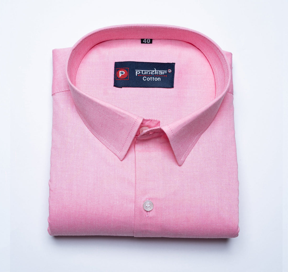 Pink Color Satin Cotton Shirt For Men - Punekar Cotton