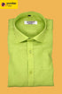 Punekar Cotton Light Green Color Formal Linen shirts for Men&